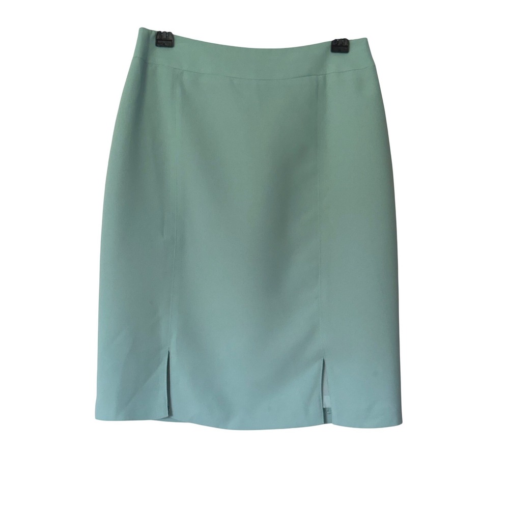 Bob Mackie Studio Seafoam Green Pencil Skirt Vintage Size 8‎ Front Slit